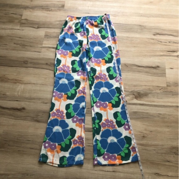 Zara Blue and Green Wide Leg Pants - Picture 8 of 9